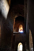 Bagan Myanmar. The long, narrow corridors with high ceiling inside Dhammayangyi temple. 